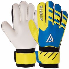 Перчатки футбольные (вратарские) детские с защитой пальцев желтые ATHPIK FB-9277B, 5