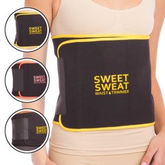 Пояс для похудения SWEET SWEAT Zelart ST-24118 размер-L-116см черный