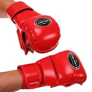 Перчатки Крабы спаринговые для MMA ZELART BO-3495 размер S цвет красный