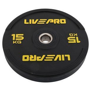 Бамперные диски резиновые Bumper Plates LiveUp LP8331-15 &oslash;50.5мм 15кг черный