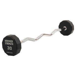 Штанга неразборная с фиксированным весом изогнутая PEV HAMMER STRENGHT TA-9978-30 30кг черный