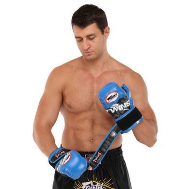 Рукавиці для рукопашного бою TWN TWINS-MMA-Rep розмір 12 унції колір синій-чорний