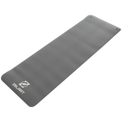 Коврик для фитнеса и спорта с люверсами для хранения Zelart FI-2264 183x65x0,6см темно-серый