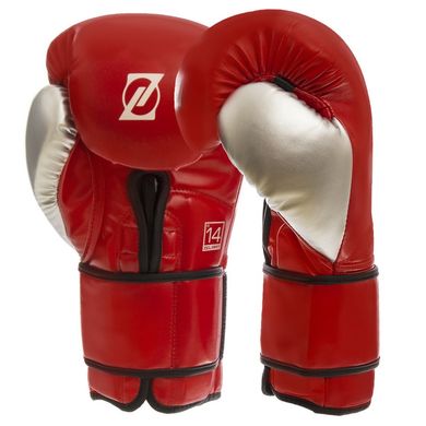 Перчатки боксерские ZELART красные на липучке PU BO-1384, 12 унций