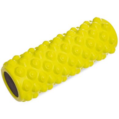 Ролик для занятий йогой и пилатесом Grid Bubble Roller l-36см d-14см FI-5714, Желтый