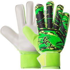 Перчатки для футбола юниорские с защитными вставками на пальцы VCY салатовые FB-931B, 5