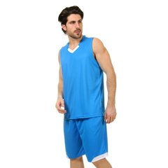 Баскетбольная форма мужская Lingo Camo голубая LD-8002, 160-165 см