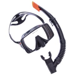 Набор для плавания маска и трубка Zelart M109-SN50-4-SIL, Черный