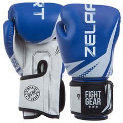 Боксерские перчатки PU на липучке Challenger 3.0 сине-белые BO-0866, 8 унций