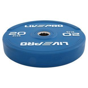Бамперные диски резиновые Bumper Plates LiveUp LP8332-20 &oslash;50.5мм 20кг синий
