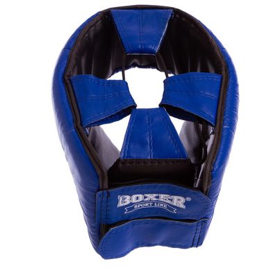 Шлем открытый боксерский черный кожаный BOXER 2027