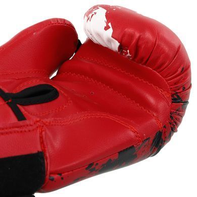 Перчатки боксерские на липучке PVC MIKE TYSON VL-8448 размер 10 унций цвет красный