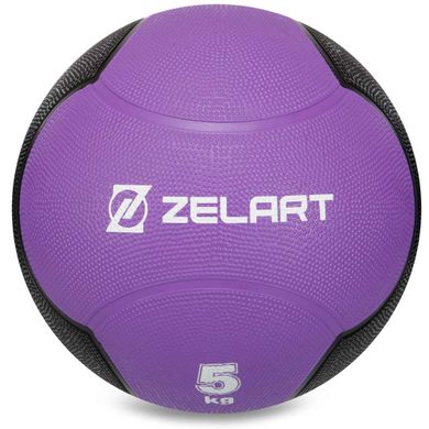 Медбол мяч медицинский Medicine Ball Zelart FI-5121-5 5кг фиолетовый-черный