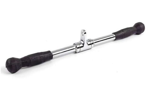 Рукоятка, ручка для тяги на трицепс и бицепс прямая обрезиненная HIGHQ SPORT 56 см SC-8083