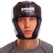 Шлем открытый боксерский черный кожаный BOXER 2027