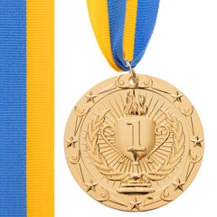 Медаль спортивная (уп. 12 шт) d=65 мм 38g C-6407, 1 место (золото)