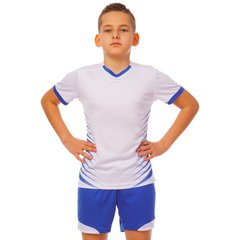 Футбольная форма подростковая Lingo бело-голубая LD-5018T, рост 125-135
