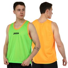 Манишка спортивная игровая двусторонняя цельная Joma 101689-050 размер M цвет салатовый-оранжевый