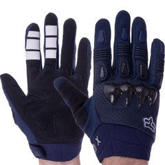 Мотоперчатки комбинированные FOX синие F-02, M