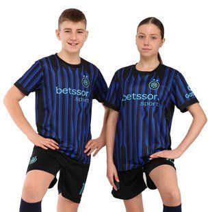 Форма футбольная детская с символикой футбольного клуба INTER MILAN домашняя 2026 Zelart CO-7348 размер 20, рост 125-130 цвет синий-черный