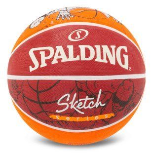 М'яч баскетбольний гумовий SPALDING SKETCH CRACK 84451Y колір червоний