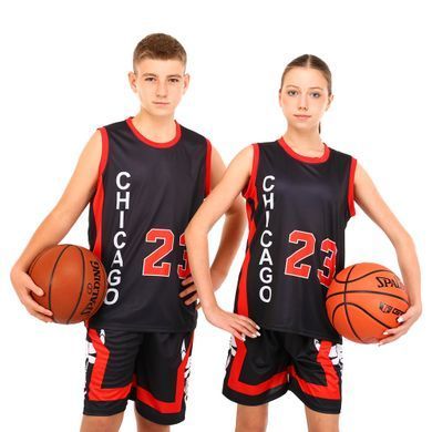 Форма баскетбольна дитяча NBA клуб Chicago Bulls 23 BA-6608 розмір XL колір чорний-червоний