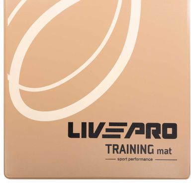 Коврик для фитнеса и спорта с люверсами для хранения LiveUp LP9009 цвет светло-коричневый