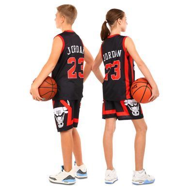 Форма баскетбольна дитяча NBA клуб Chicago Bulls 23 BA-6608 розмір XL колір чорний-червоний