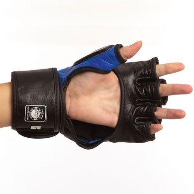 Перчатки для мма кожаные синие TWINS TW-001, L
