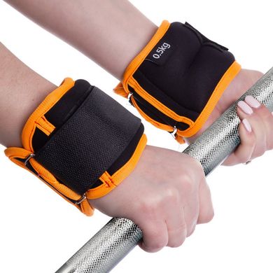 Обтяжувачі для рук та ніг 1 кг (2 x 0,5кг) FI-1302-1, Чорно-жовтогарячий