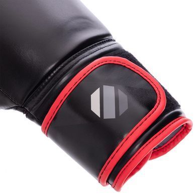 Рукавиці боксерські на липучці PU UFC Myau Thai Style UHK-69673 12 унцій чорний
