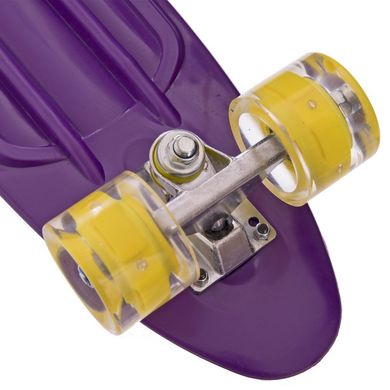 Скейт пластиковый Penny LED WHEELS 56 см со светящимися колесами SK-5672-3, Фиолетовый