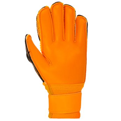 Перчатки футбольные юниорские с защитными вставками на пальцы FDSPORT черно-оранжевые FB-882B, 5