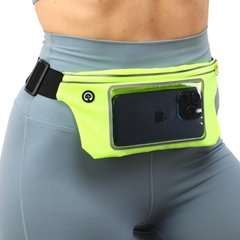 Спортивная сумка пояс для бега и ходьбы с сенсорным экраном RUNNING WAISTPACK Zelart GA-507 цвет лимонный