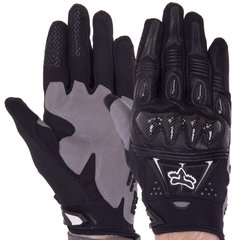 Мото перчатки кожаные с закрытыми пальцами и протектором FOX MS-6802, M