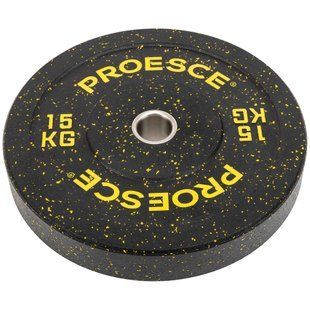 Бамперные диски из структурной резины Bumper Plates Record TA-4782-15 51мм 15кг черный-желтый
