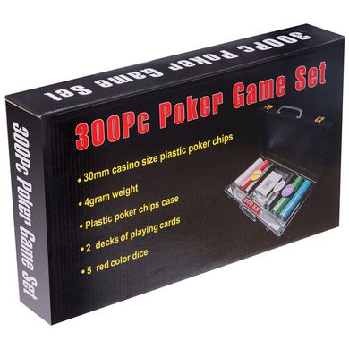 Покерный набор 300 фишек в пластиковом кейсе 300S-2C