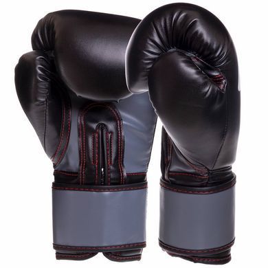 Рукавиці боксерські на липучці PU UFC Boxing UBCF-75180 12 унцій чорний