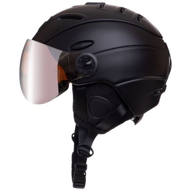 Шлем горнолыжный с визором и механизмом регулировки MOON MS-6296 черный М (55-58)