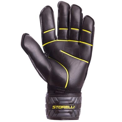 Перчатки вратарские с защитными вставками на пальцы STORELLI черно-желтые FB-905, 10