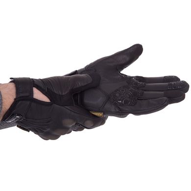 Перчатки для мотоцикла кожаные MADBIKE черные MAD-59, L