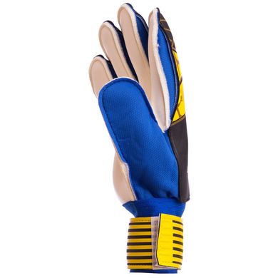 Перчатки вратарские с защитными вставками на пальцы CHAMPIONS LEAGUE сине-желтые FB-903, 8