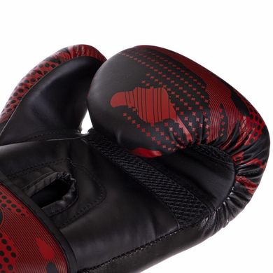 Боксерские перчатки PU Zelart камуфляж красный BO-3397, 10 унций