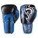 Перчатки боксерские Velo на шнуровке кожаные черно-синие 12 унций VLS3-12B