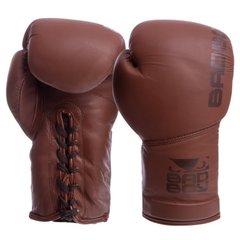 Боксерские перчатки кожаные на шнуровке BAD BOY LEGACY 2.0 VL-6619 коричневые, 10 унций