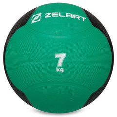 Медбол мяч медицинский Medicine Ball Zelart FI-5121-7 7кг зеленый-черный