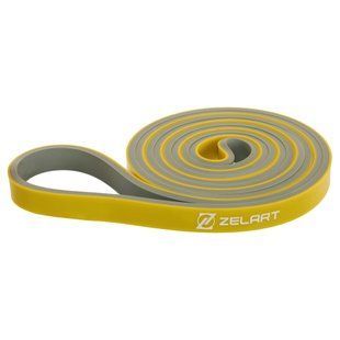 Гума петля для підтягувань та тренувань стрічка силова Zelart POWER LOOP FI-5439-2 колір жовтий