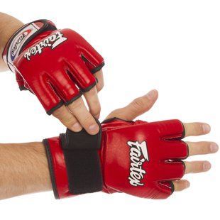 Рукавиці для змішаних єдиноборств MMA FAIRTEX FGV12 розмір M колір червоний