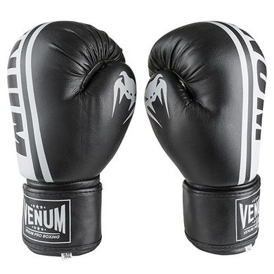 Перчатки боксерские Venum PVC черные 8 унций VM19-10BL