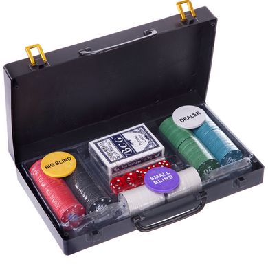 Покер 200 фішок подарунковий набір у пластиковому кейсі 200S-2C